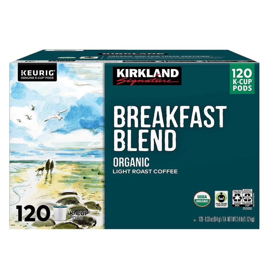 Organic Breakfast Blend Light-Roast Coffee, K-Cup Pods, 120 Count