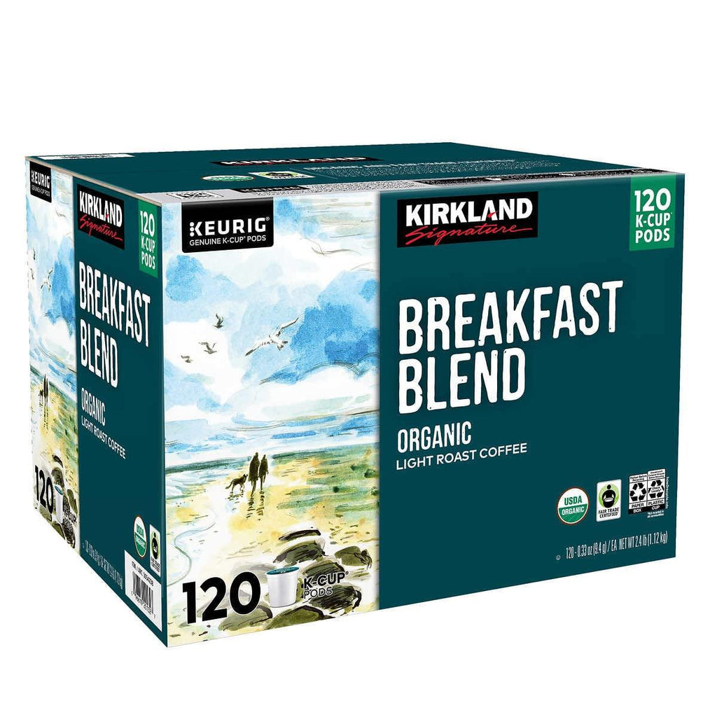 Organic Breakfast Blend Light-Roast Coffee, K-Cup Pods, 120 Count