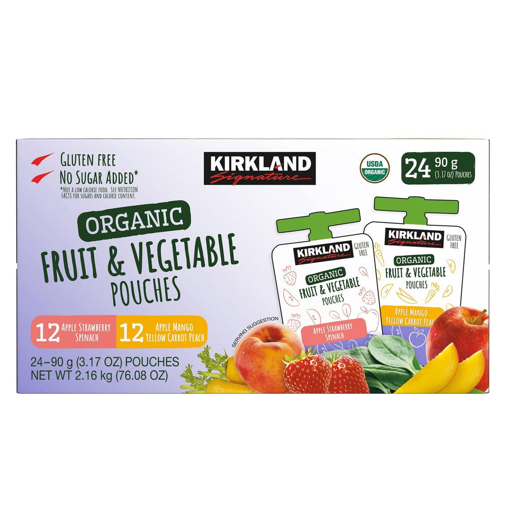 , Organic Fruit and Vegetable Pouches, Variety Pack, 3.17 Oz, 24-Count