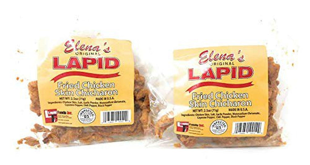 Original Lapid Fried Pork Rinds (Fried Chicken Skin Chicharon, 2 Pack of 71G)