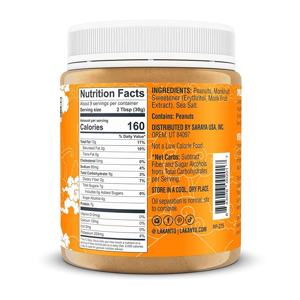 Peanut Butter Spread - Sweetened with Monk Fruit Sweetener, Keto Diet Friendly, Vegan, 2 Net Carbs, Non GMO, Sandwiches, Toast, Smoothies, Cereal, Oatmeal, and More - 10 Oz