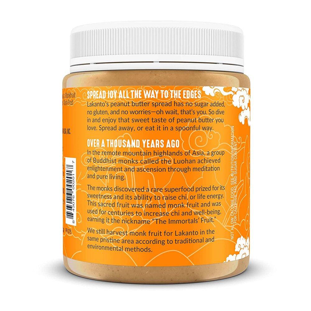 Peanut Butter Spread - Sweetened with Monk Fruit Sweetener, Keto Diet Friendly, Vegan, 2 Net Carbs, Non GMO, Sandwiches, Toast, Smoothies, Cereal, Oatmeal, and More - 10 Oz