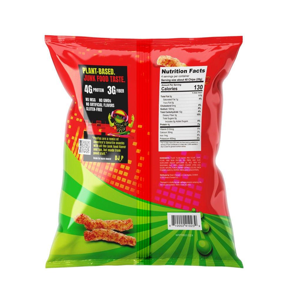 Peatos Fiery Hot Crunchy Curls Snack, 4 Ounces