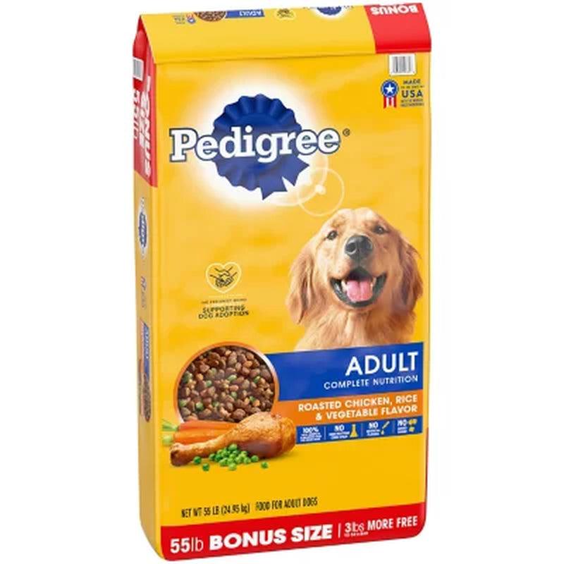 Pedigree Adult Complete Nutrition Roasted Chicken, Rice and Vegetable Dry Dog Food (55 Lbs.)