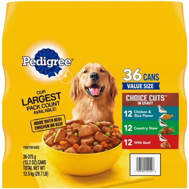 Pedigree Choice Cuts in Gravy, Variety Pack (13.2 Oz., 36 Ct.)