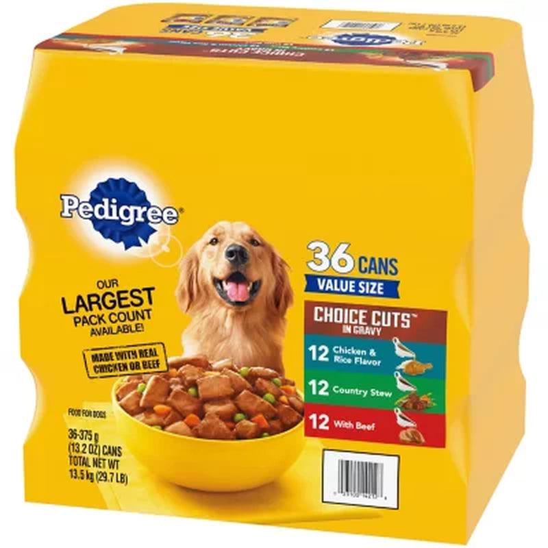 Pedigree Choice Cuts in Gravy, Variety Pack (13.2 Oz., 36 Ct.)