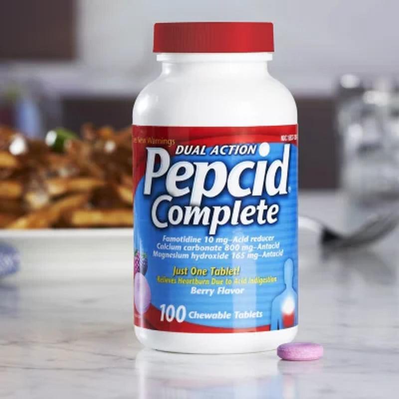 Pepcid Complete Dual Action Acid Reducer Tablets, Berry (100 Ct.)