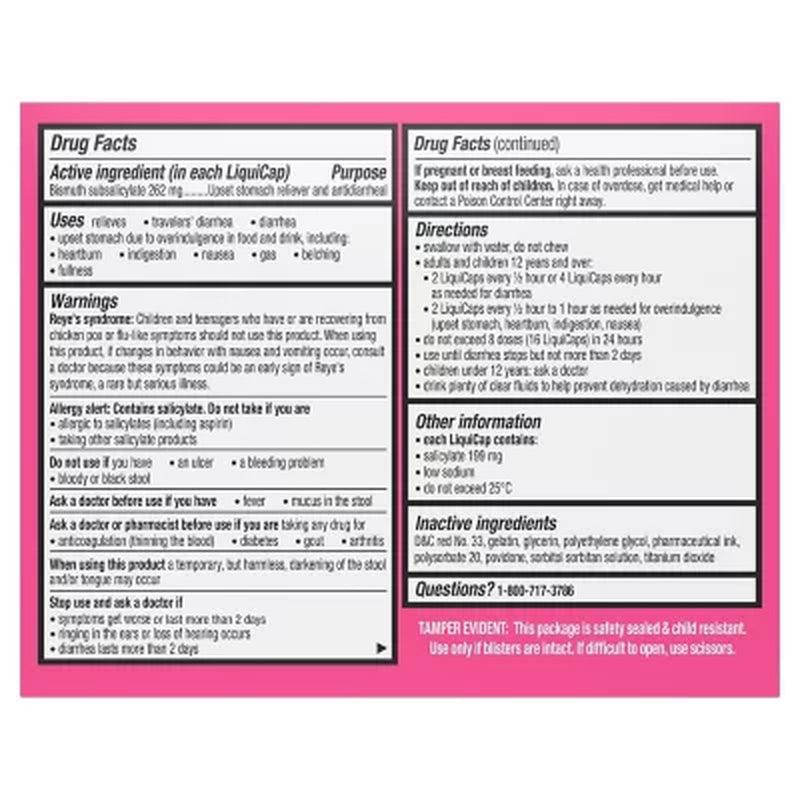 Pepto Bismol Liquicaps, Relief for Upset Stomach and Diarrhea (48 Ct.)