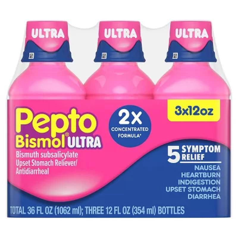 Pepto Bismol Liquid Ultra, Original Flavor (12 Fl. Oz., 3 Pk.)