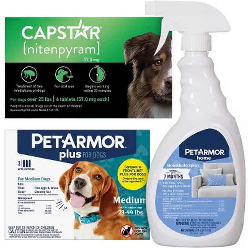 Petarmor plus Capstar Flea & Tick Bundle for Medium Dogs, >25 Lbs.