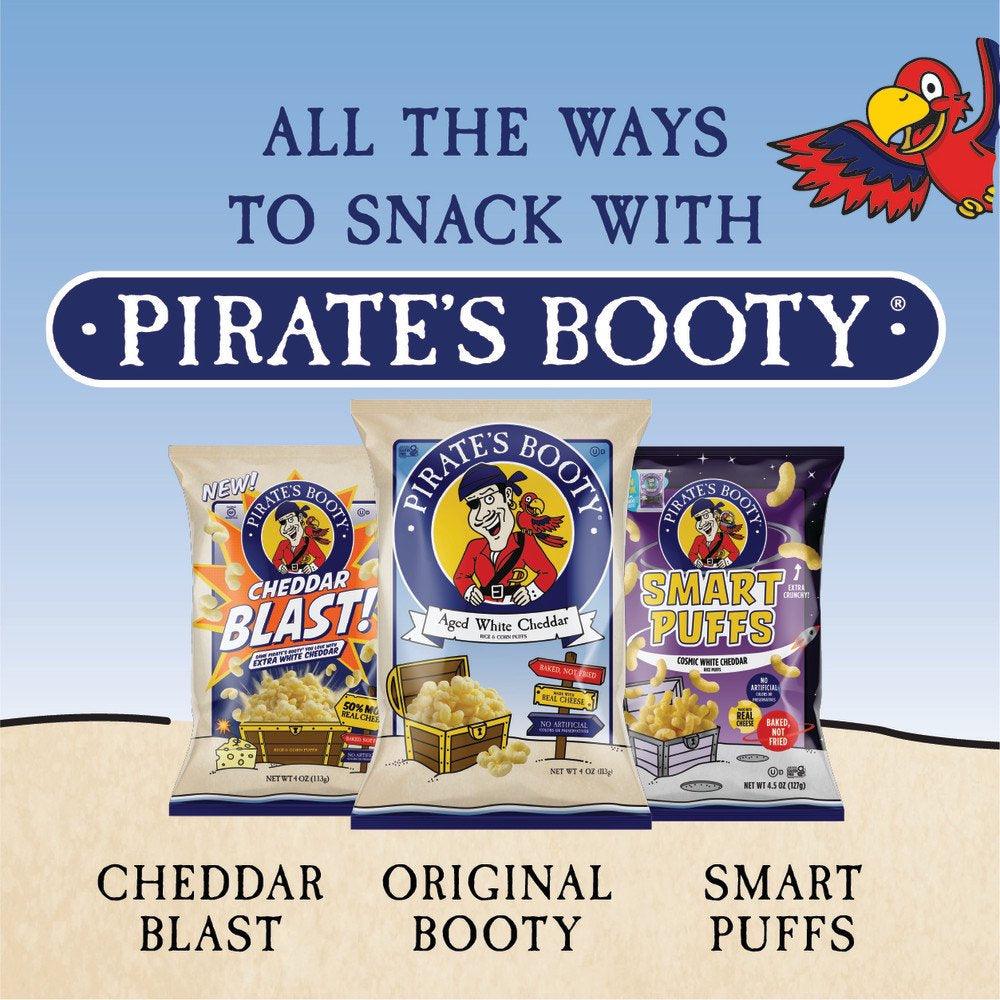 Pirate'S Booty Baked Puffs, Aged White Cheddar, Gluten Free, 10 Oz Family Size Bag