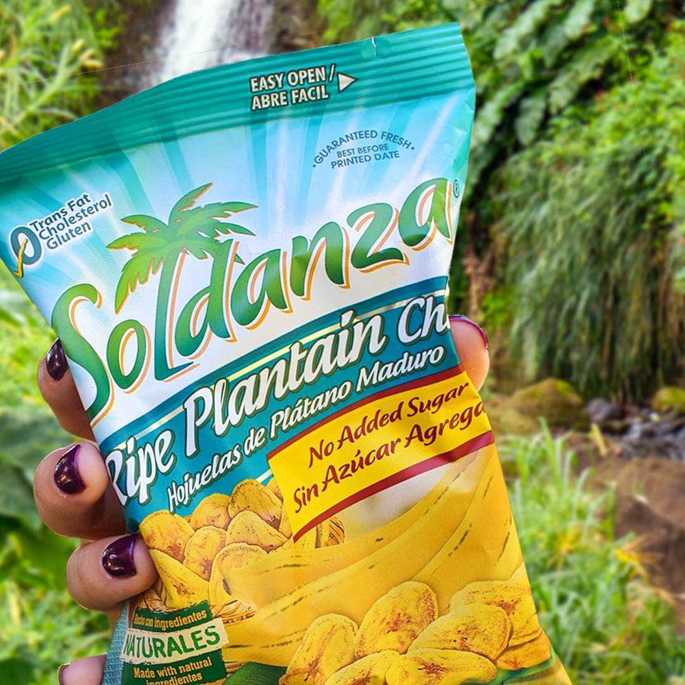 Plantain Chips, Variety Pack 2.5 Oz (Pack of 12) 4 X Salted Plantain Chips, 4 X Ripe Plantain Chips, 4 X Garlic Plantain Chips