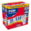 POM Individually Wrapped 2-Ply Paper Towels (110 Sheets/Roll, 30 Rolls)