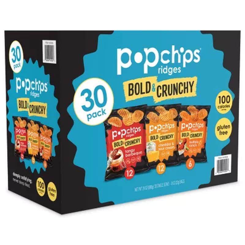 Popchips Bold & Crunchy Ridges Variety Box (30 Ct.)