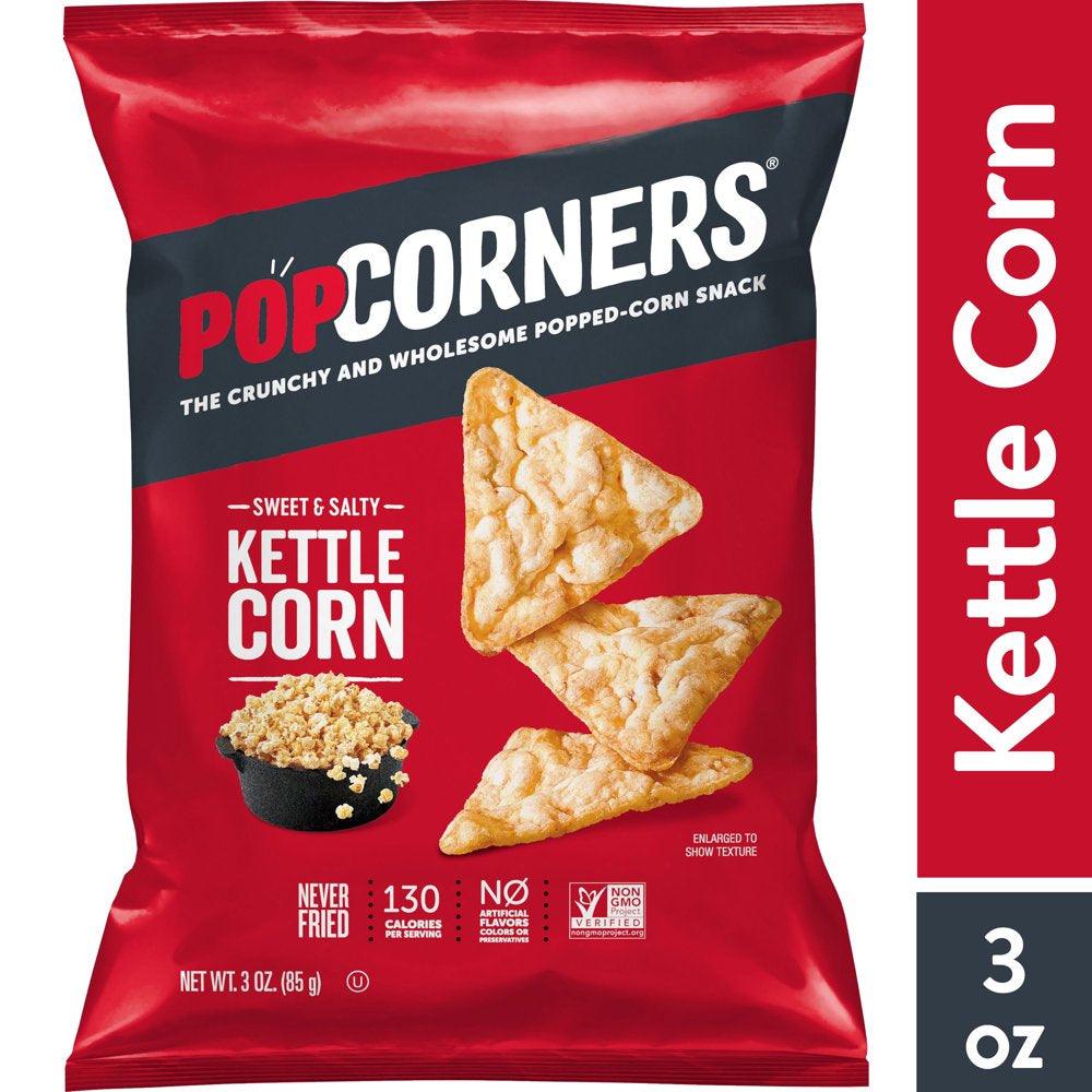 Popcorners Kettle Corn Popped Corn Snacks, 3 Oz Bag