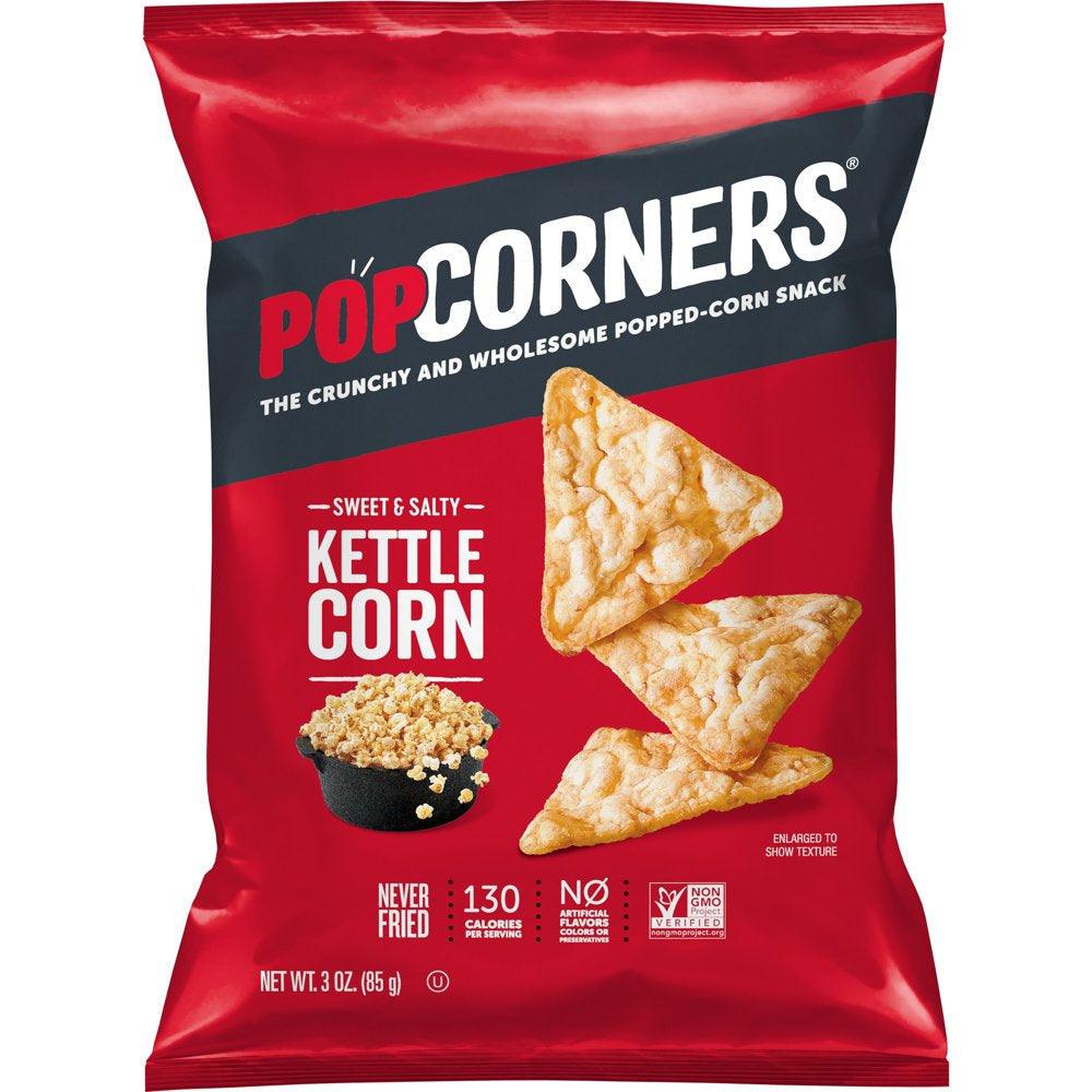 Popcorners Kettle Corn Popped Corn Snacks, 3 Oz Bag