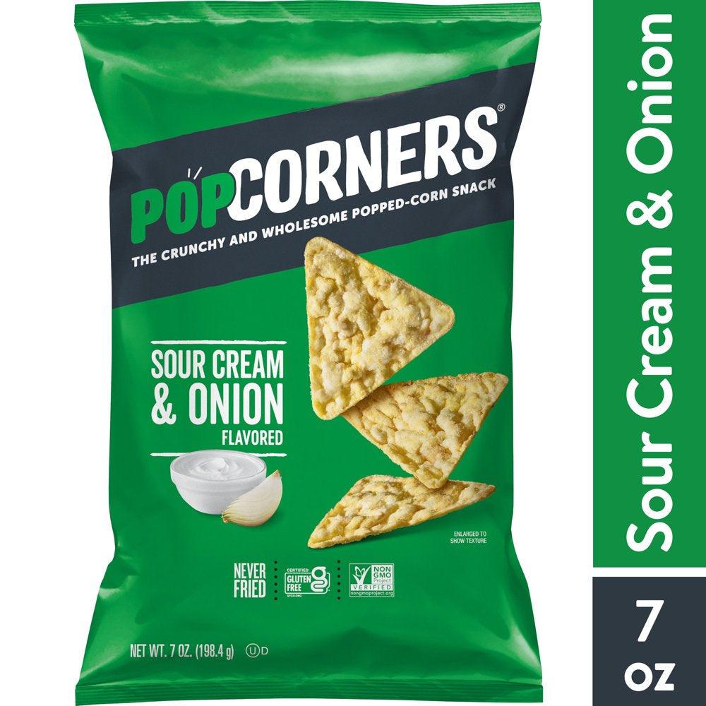 Popcorners Sour Cream & Onion Popped Corn Snacks, 7 Oz Bag