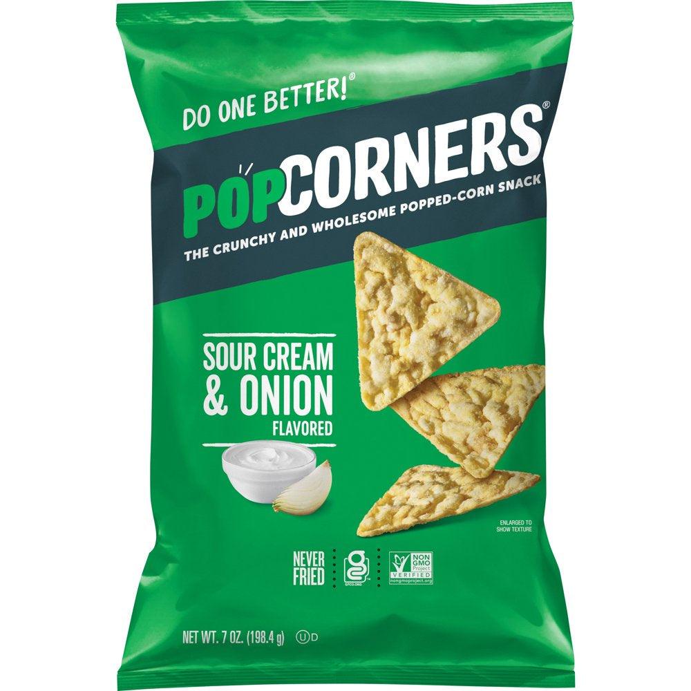 Popcorners Sour Cream & Onion Popped Corn Snacks, 7 Oz Bag