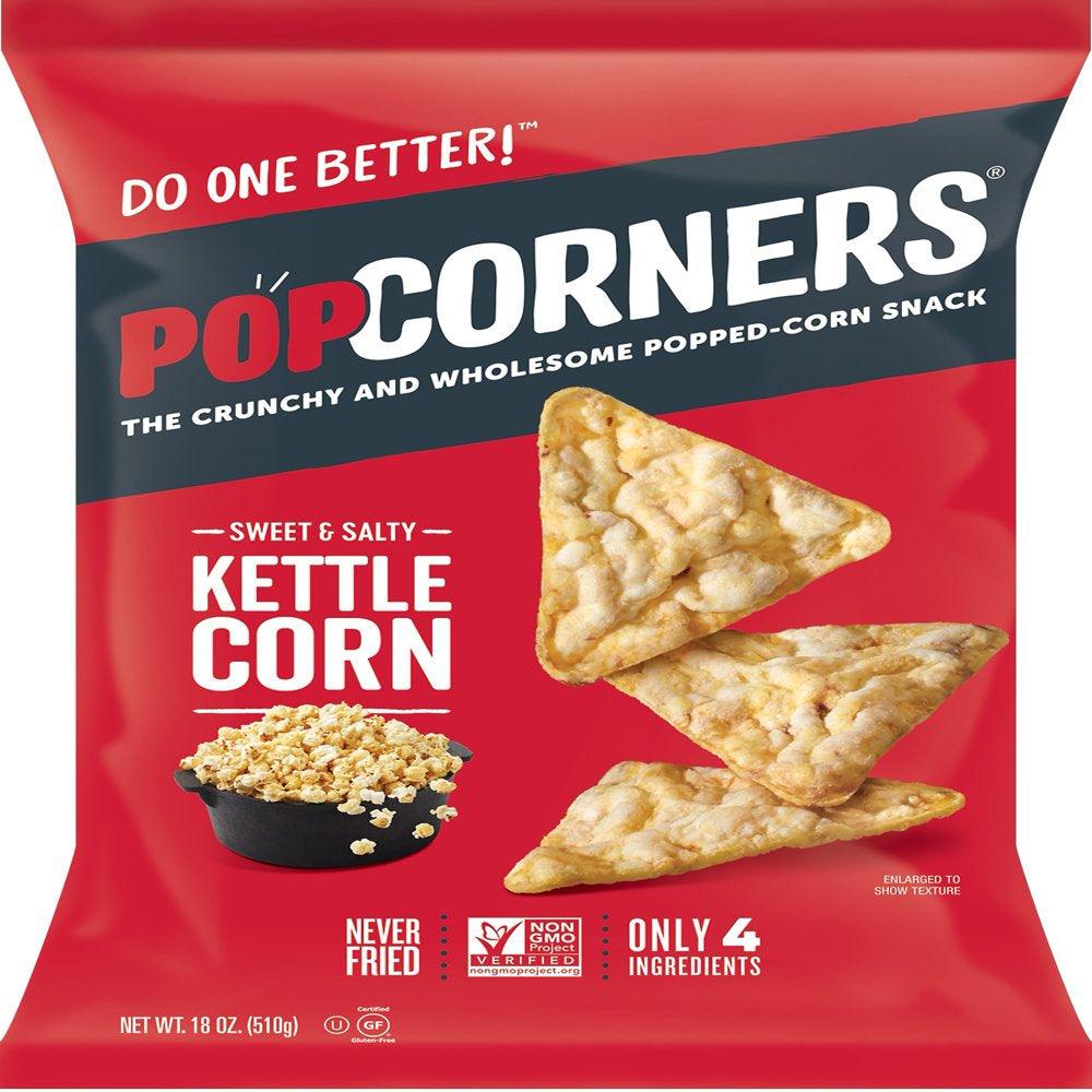 Popcorners the Crunchy and Wholesome Popped-Corn Snack Kettle Corn Sweet & Salty 18 Oz