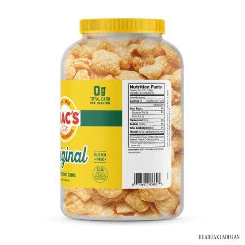 Pork Rinds, Fried Pork Skins, Original, 7.5 Ounce Canister - Zero Carbs, Keto Friendly Snack, Gluten Free