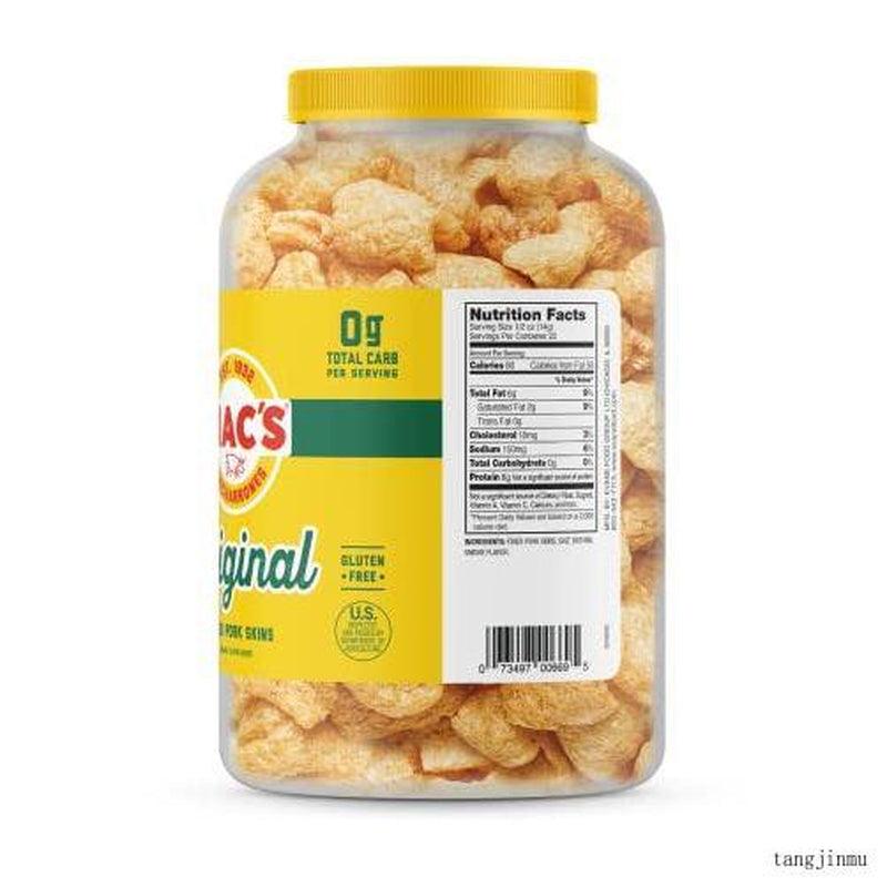 Pork Rinds, Fried Pork Skins, Original, 7.5 Ounce Canister - Zero Carbs, Keto Friendly Snack, Gluten Free