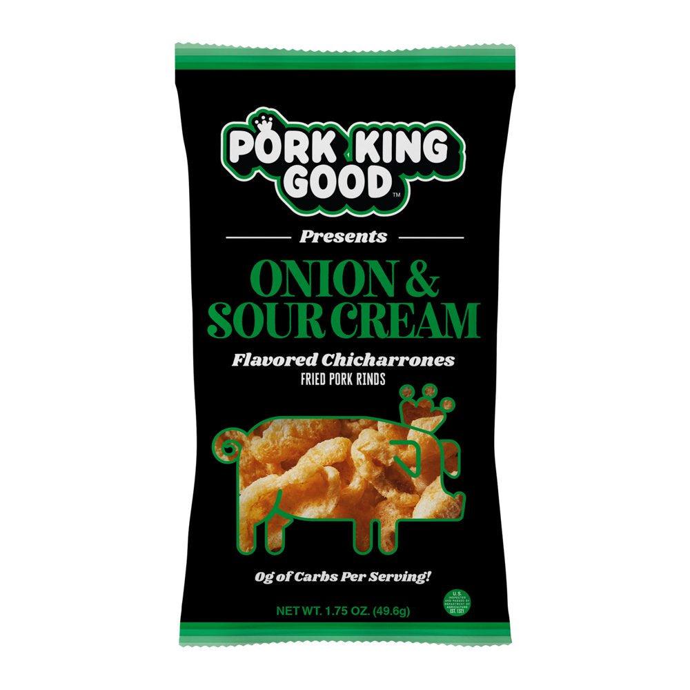 Pork Rinds Variety Pack - White Cheddar / Onion & Sour Cream - 4 Pack (2 of Each Flavor) Keto-Friendly Snack