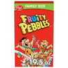 Post Fruity PEBBLES Cereal, Fruity Kids Cereal, Gluten Free, 19.5 OZ Family Size Box