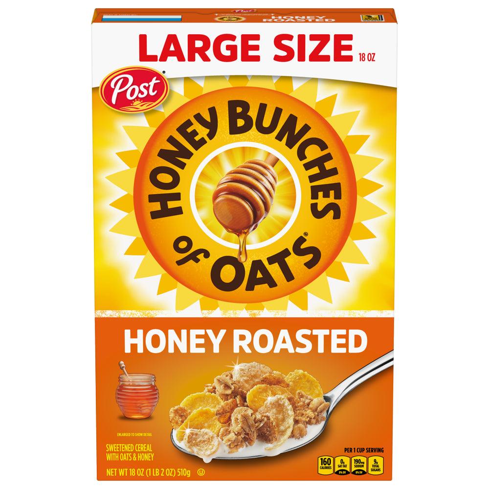 Post Honey Bunches of Oats Honey Roasted Breakfast Cereal, 18 OZ Box