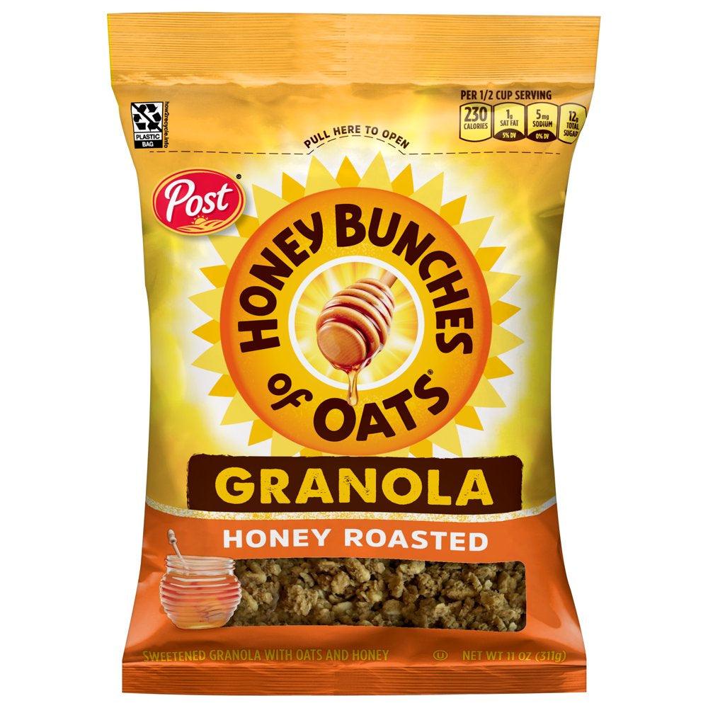 Post Honey Bunches of Oats Honey Roasted Granola Cereal, Honey Granola, 11 OZ Granola Bag