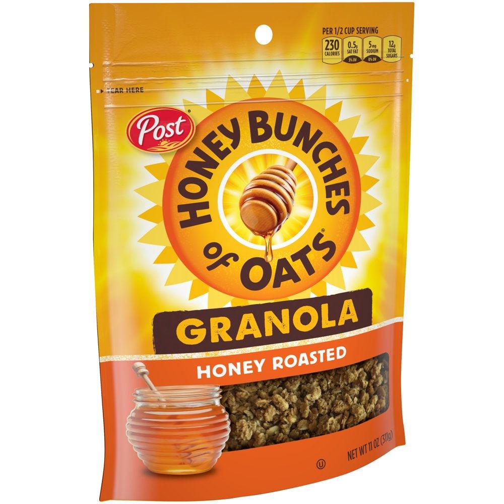 Post Honey Bunches of Oats Honey Roasted Granola Cereal, Honey Granola, 11 OZ Granola Bag