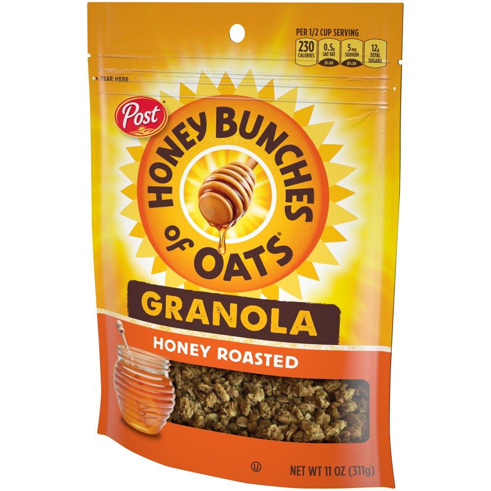 Post Honey Bunches of Oats Honey Roasted Granola Cereal, Honey Granola, 11 OZ Granola Bag