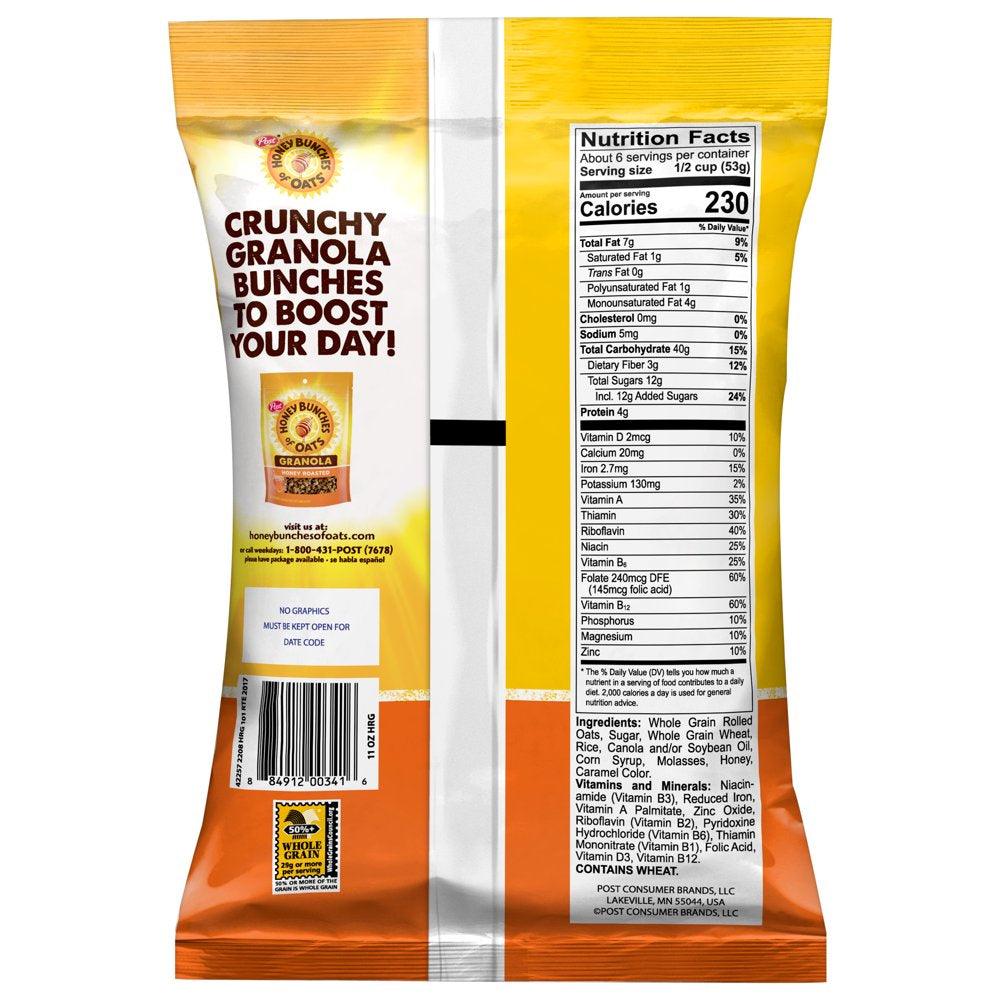 Post Honey Bunches of Oats Honey Roasted Granola Cereal, Honey Granola, 11 OZ Granola Bag