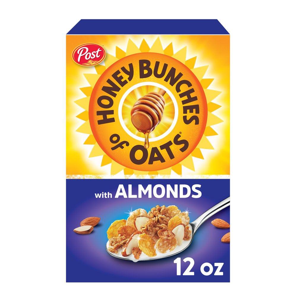 Post Honey Bunches of Oats with Almonds Breakfast Cereal, 12 OZ Box