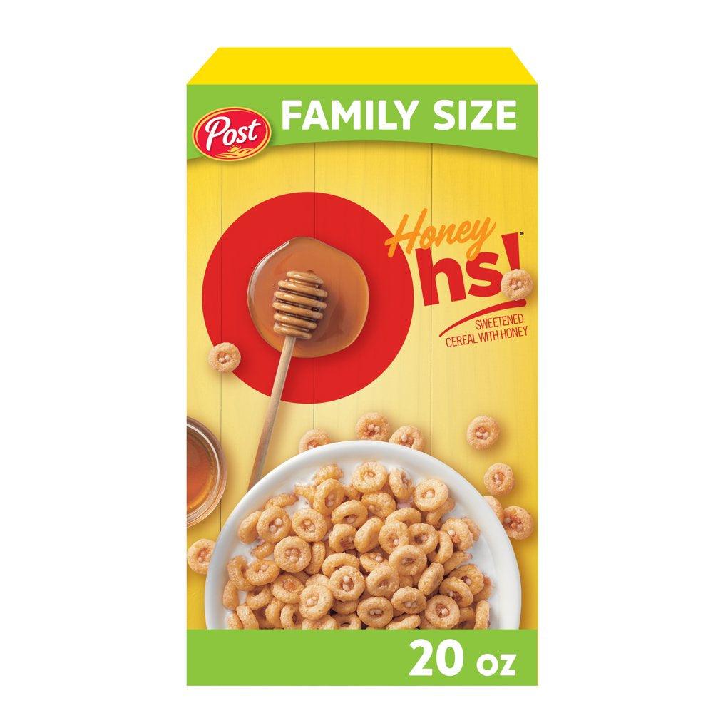 Post Honey Oh!S® Cereal, Filled Ohs Breakfast Cereal, Breakfast Snacks, 20 Oz – 1 Count