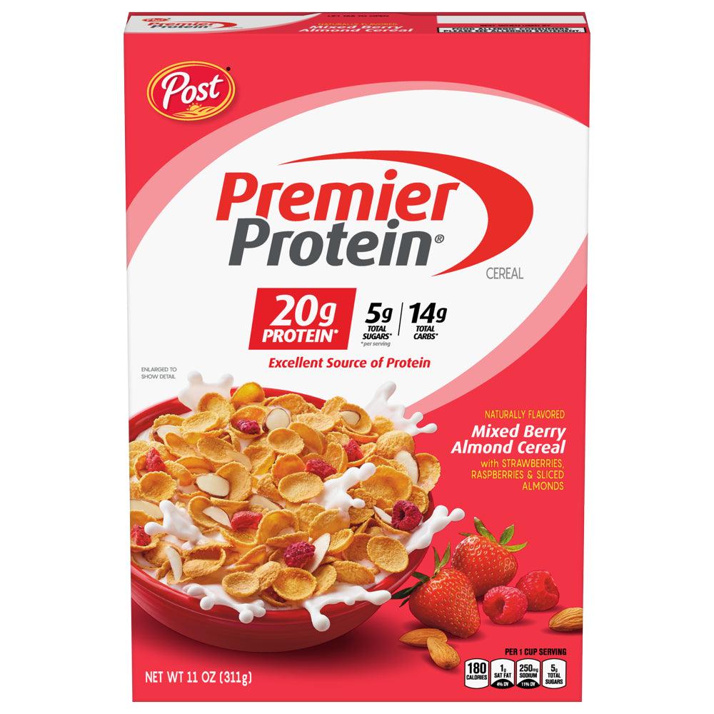 Post Premier Protein Mixed Berry Almond Cereal, Mixed Berry Protein Cereal, 11 OZ Box