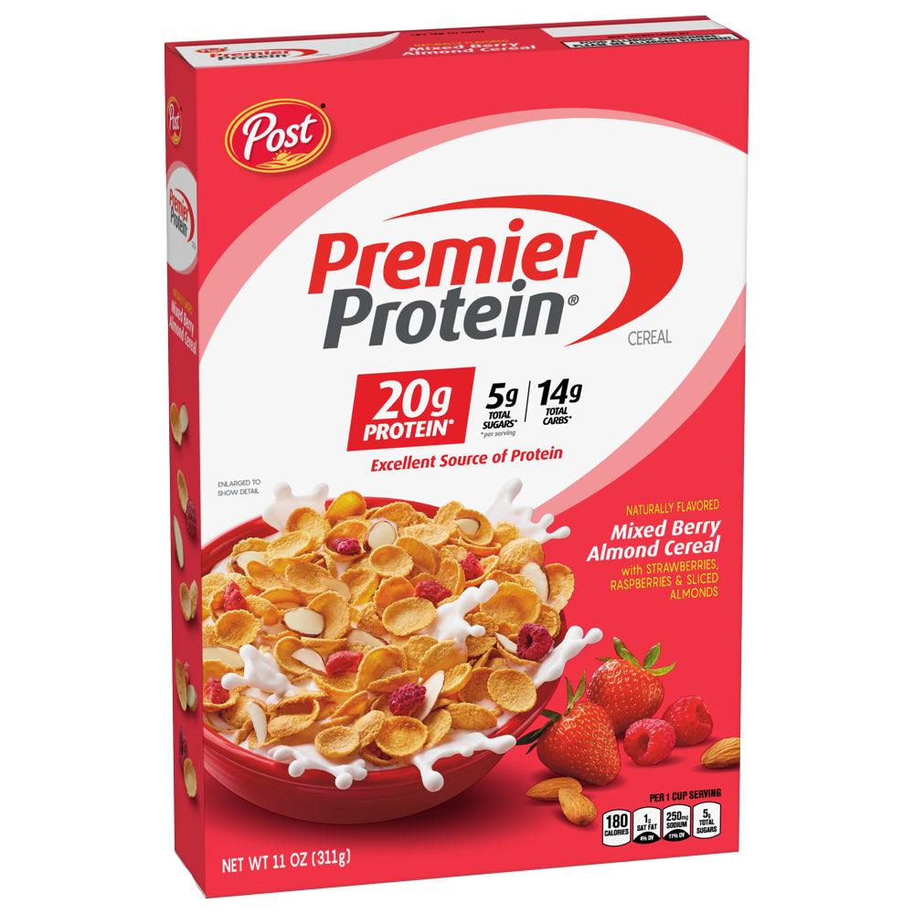 Post Premier Protein Mixed Berry Almond Cereal, Mixed Berry Protein Cereal, 11 OZ Box