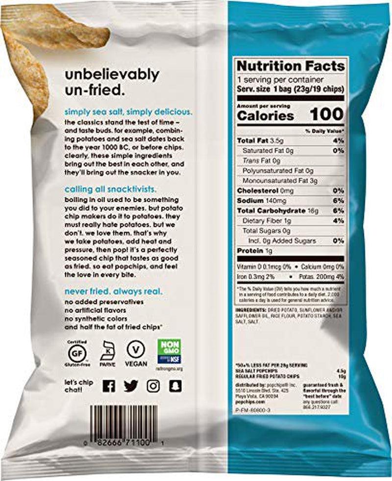 Potato Chips, Sea Salt, Gluten Free, Single Serve 0.8 Oz Bags (Pack of 12)