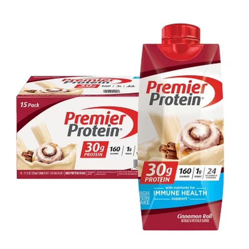 Premier Protein 30G. High Protein Shake, Cinnamon Roll (11 Fl. Oz., 15 Pk.)