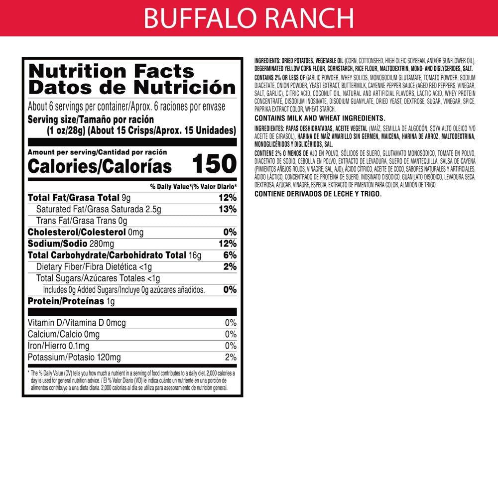 Pringles Buffalo Ranch Potato Crisps Chips, 5.5 Oz