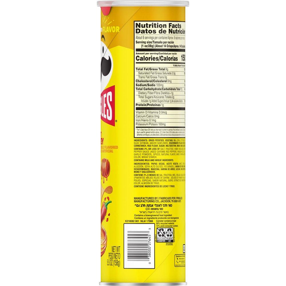 Pringles Hot Honey Potato Crisps Chips, 5.5 Oz