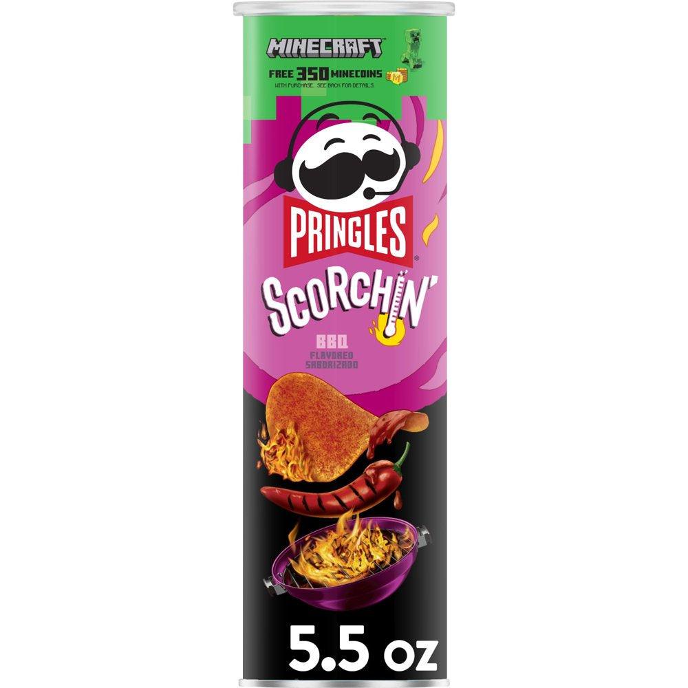 Pringles Scorchin' BBQ Potato Crisps Chips, 5.5 Oz