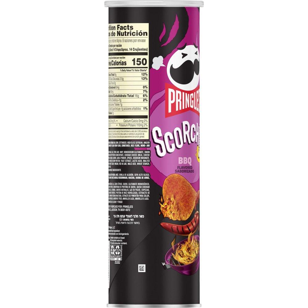 Pringles Scorchin' BBQ Potato Crisps Chips, 5.5 Oz