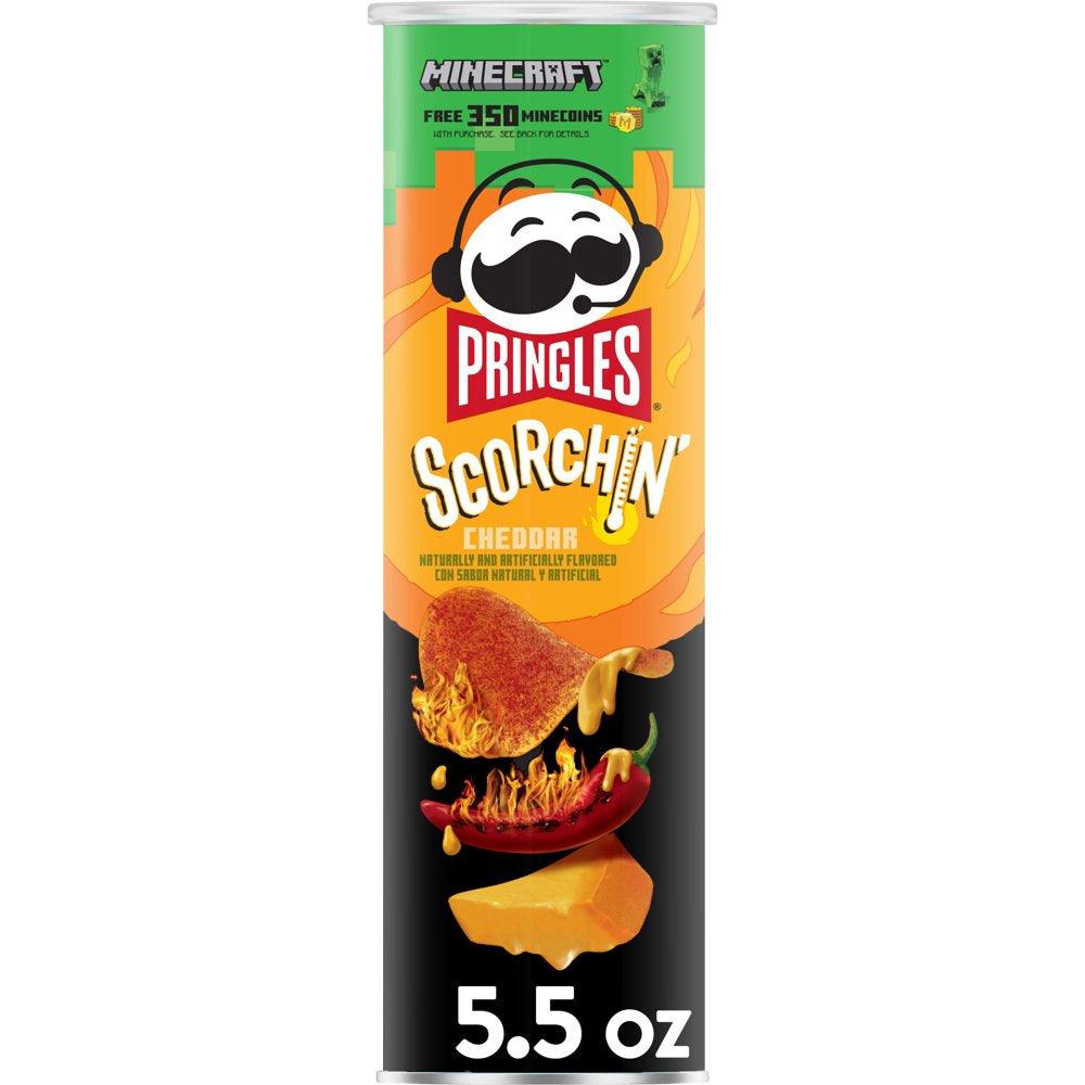 Pringles Scorchin' Cheddar Potato Crisps Chips, 5.5 Oz