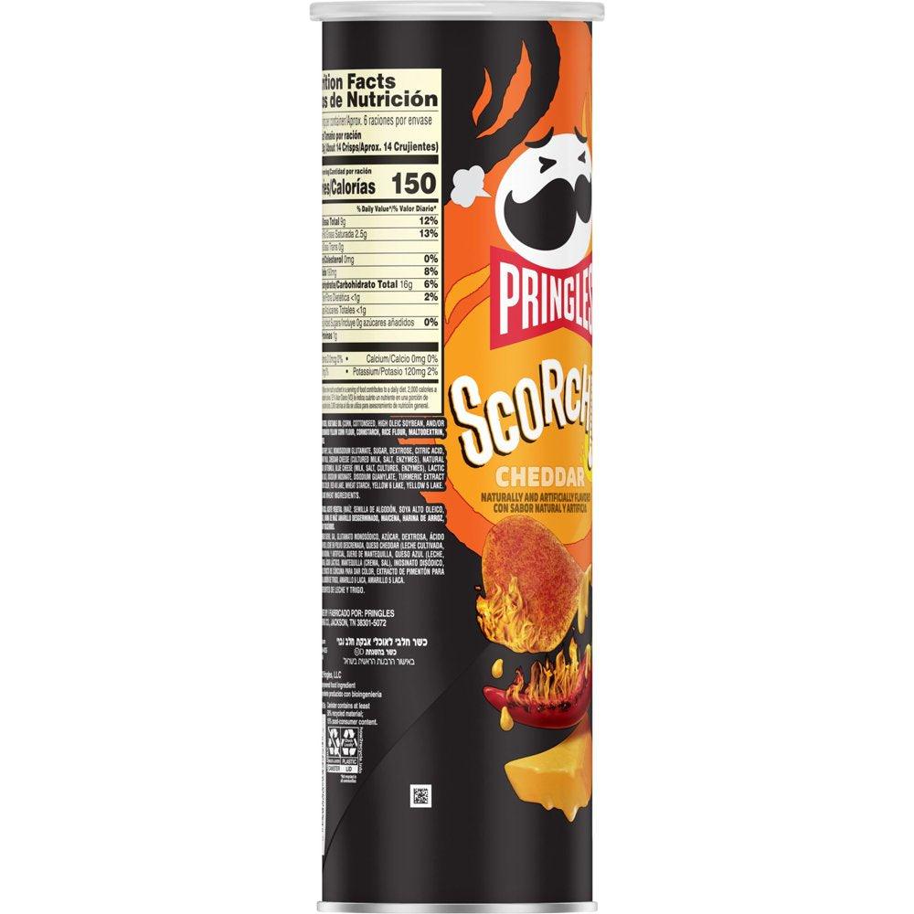 Pringles Scorchin' Cheddar Potato Crisps Chips, 5.5 Oz