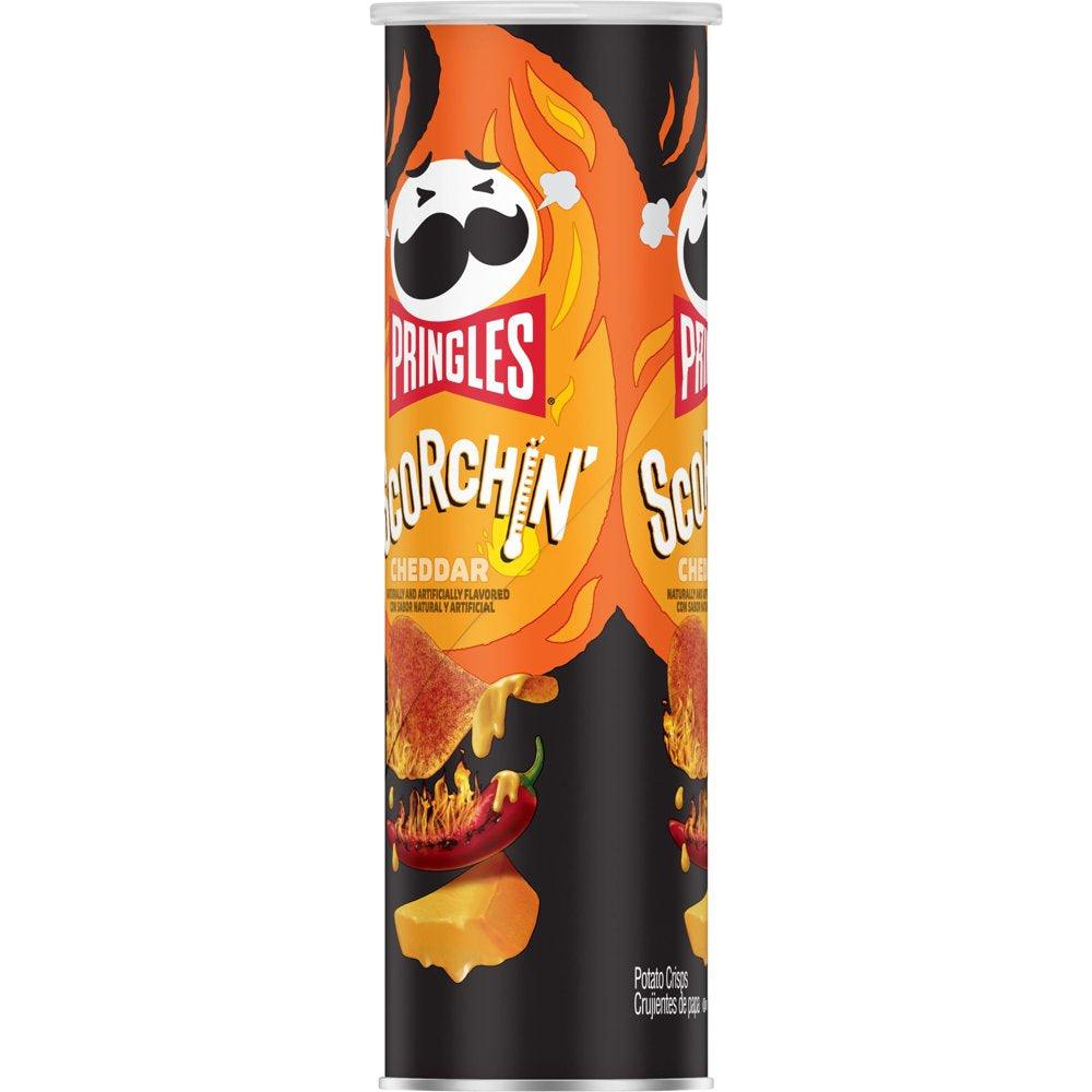 Pringles Scorchin' Cheddar Potato Crisps Chips, 5.5 Oz