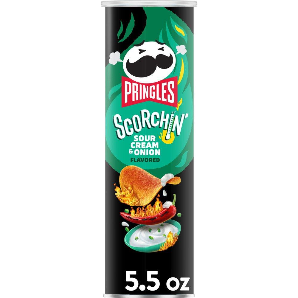 Pringles Scorchin' Sour Cream and Onion Potato Crisps Chips, 5.5 Oz