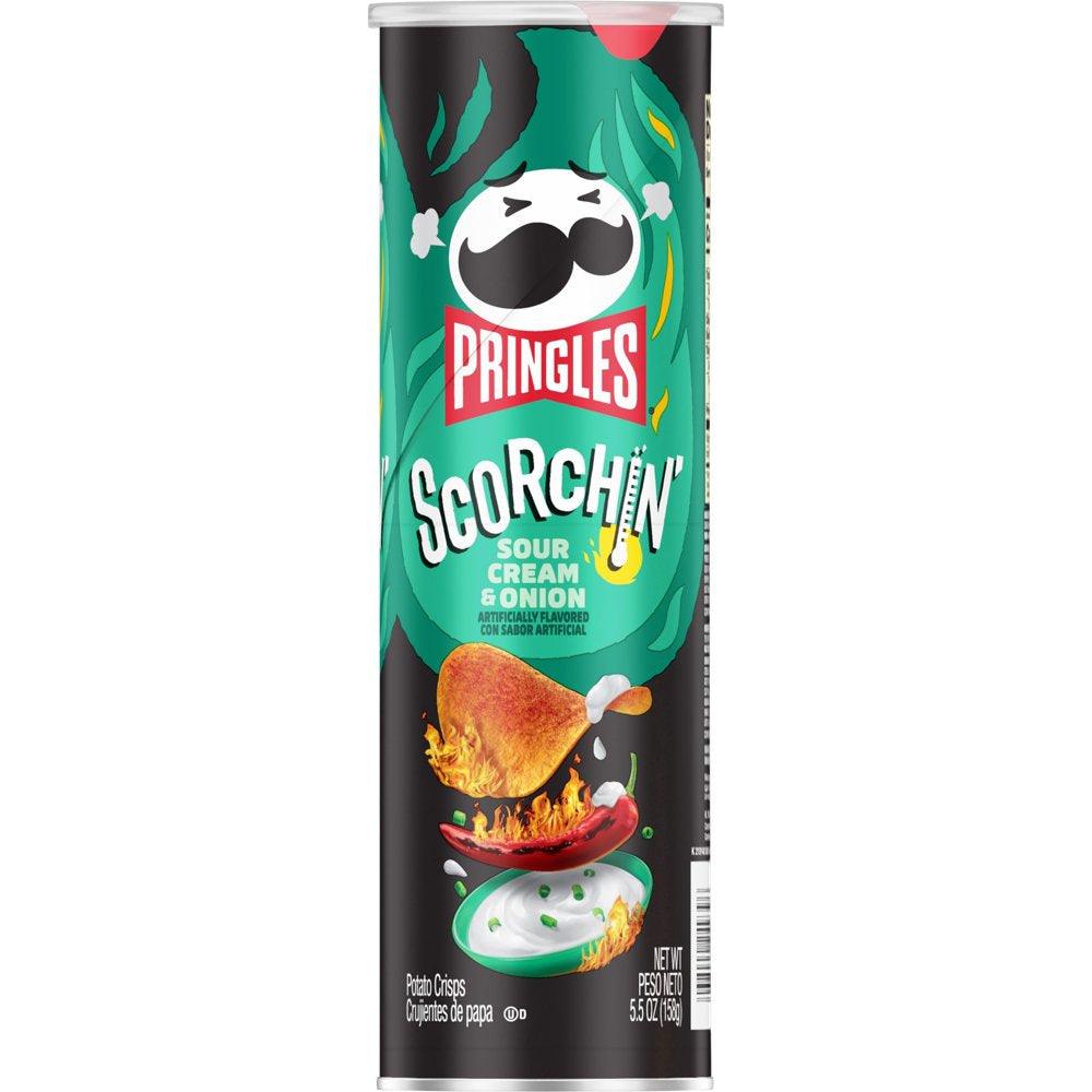 Pringles Scorchin' Sour Cream and Onion Potato Crisps Chips, 5.5 Oz