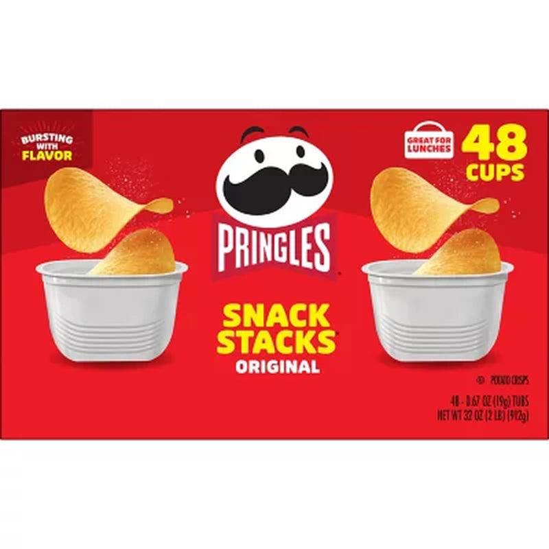 Pringles Snack Stacks Potato Crisps Chips, Original Flavor (0.67 Oz., 48 Ct.)