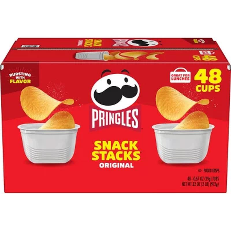 Pringles Snack Stacks Potato Crisps Chips, Original Flavor (0.67 Oz., 48 Ct.)