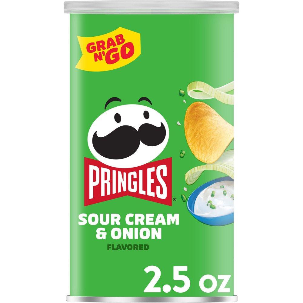 Pringles Sour Cream and Onion Potato Crisps Chips, 2.5 Oz